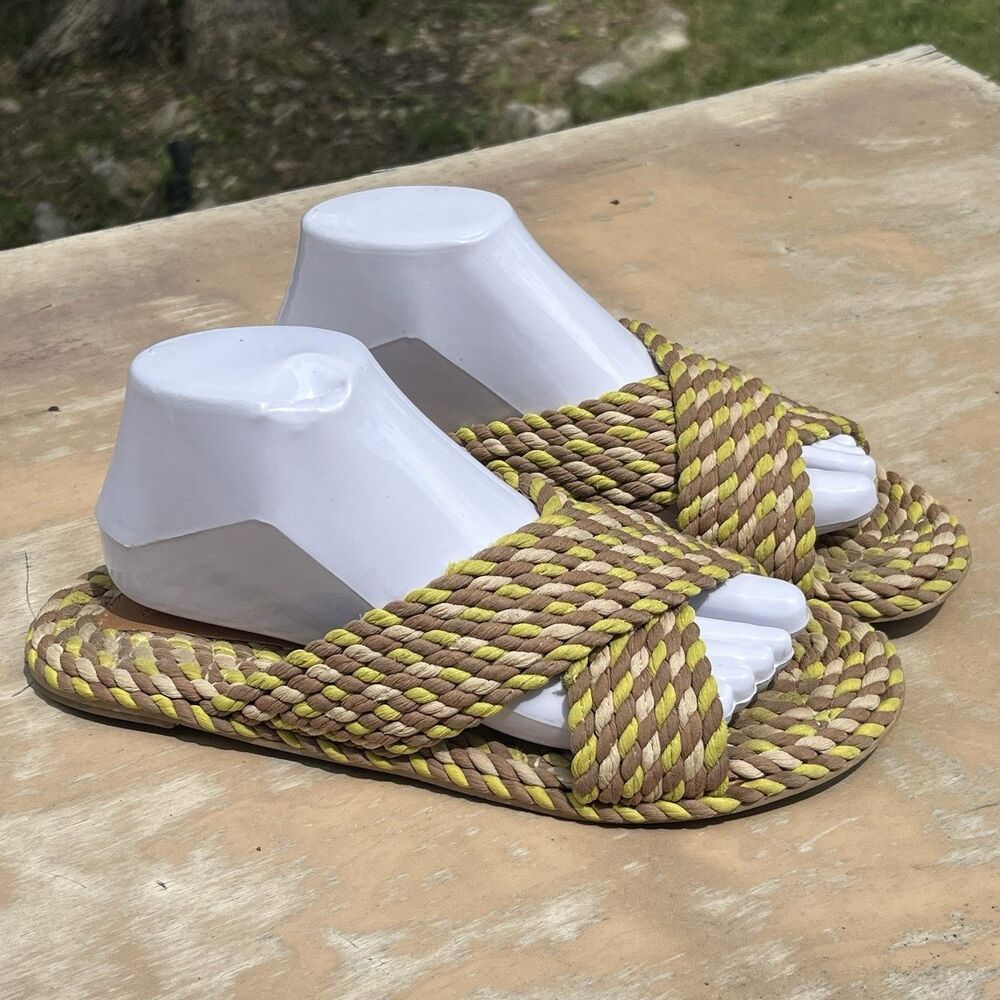 Salt + Umber By Anthropologie Saraya Multi Color Fabric Rope Sandals Sz 9